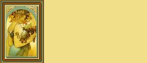 To KathyL's "fruit" by Alfonse Mucha